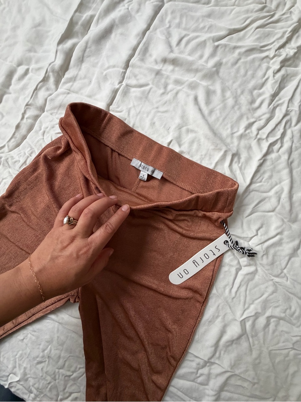 Rusty Copper Flared Lounge Pants - Picture 5 of 6